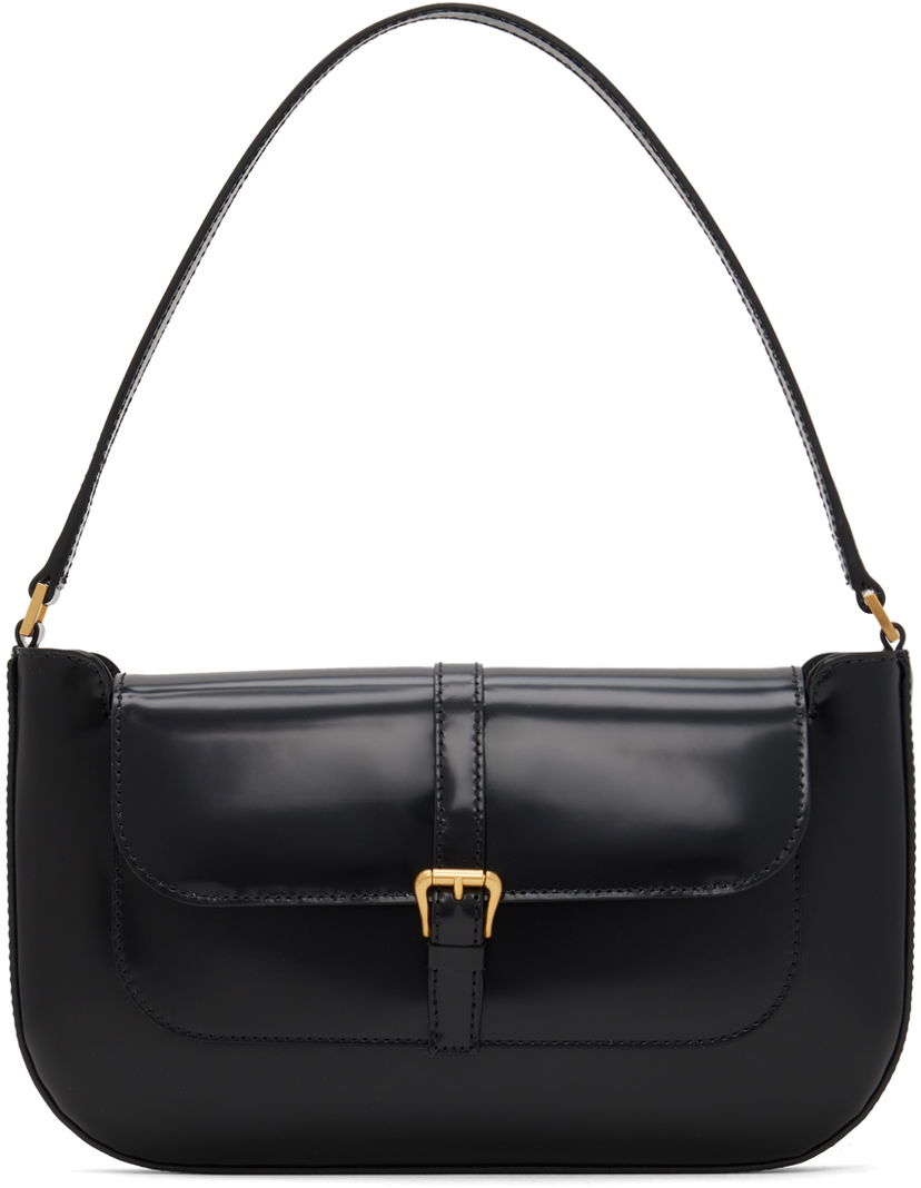 Axelväska BY FAR Miranda Black Leather Shoulder Bag Svart | 19PFMDASBLWMED