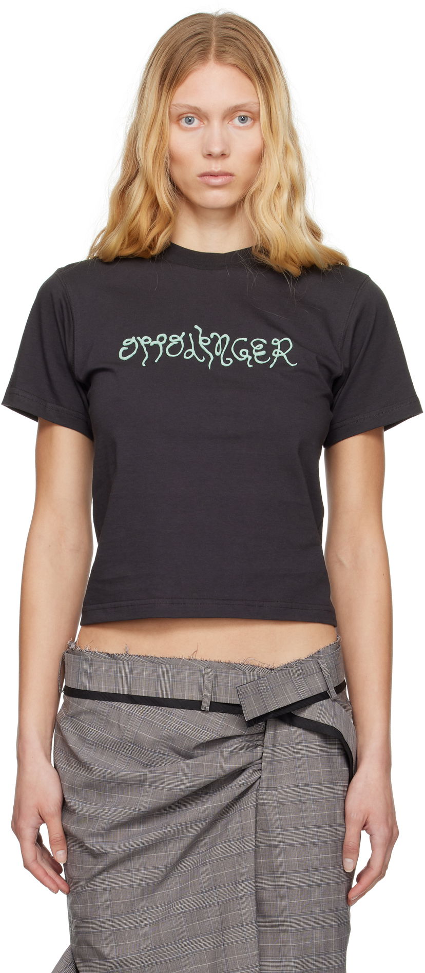 T-shirt Ottolinger Ottolinger Fitted Puff Paint T-Shirt Svart | 115-101915-01