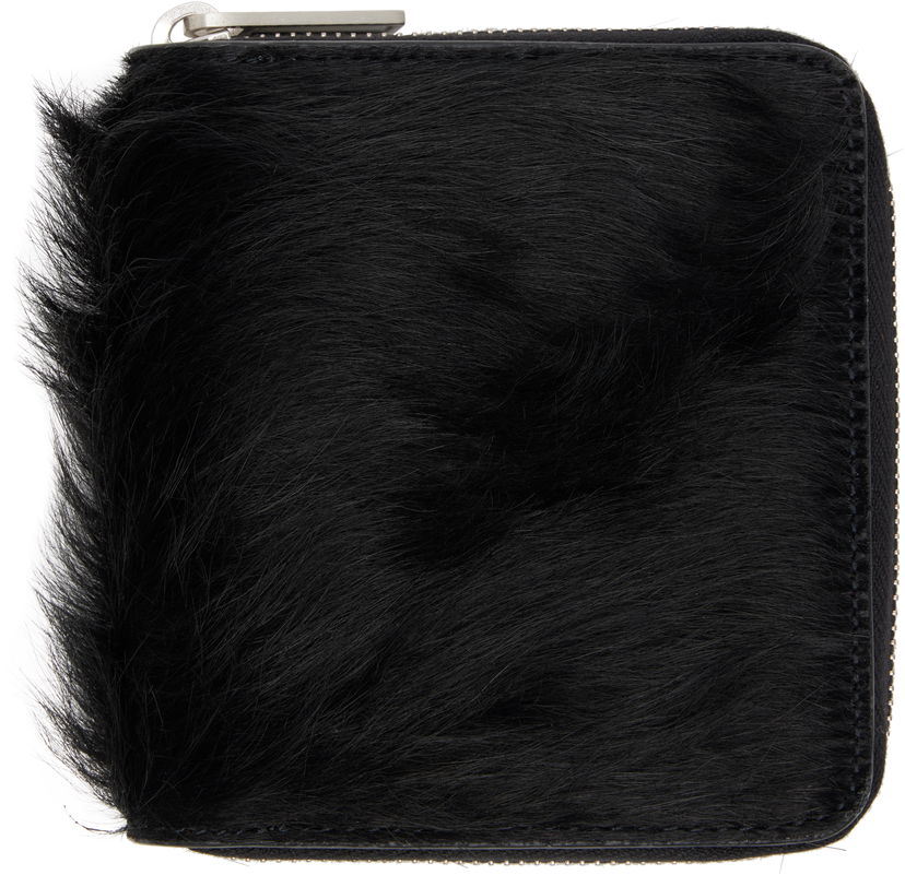 Plånbok Rick Owens Concordians Furry Zipped Wallet Svart | RR02E1416 LHL