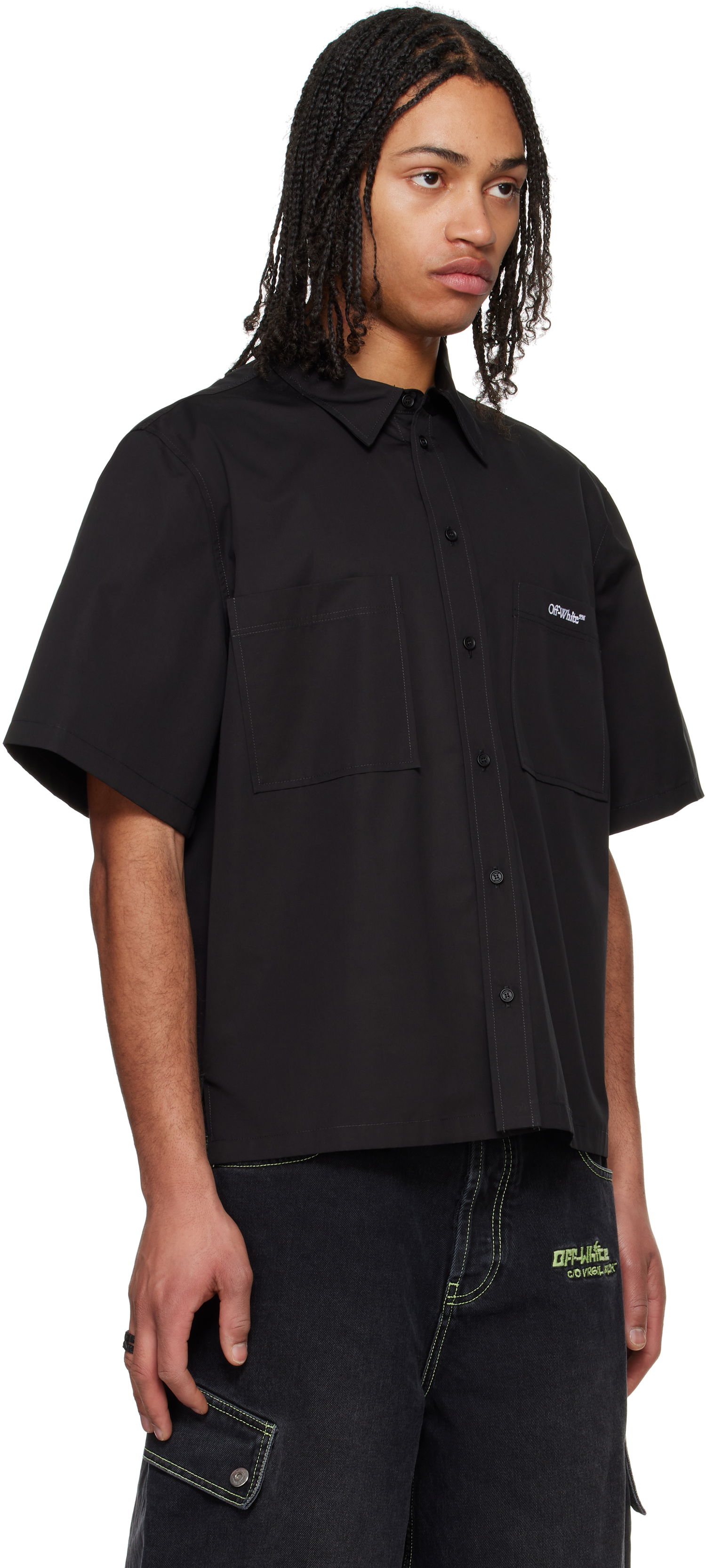 Skjorta Off-White Off-White Bookish Summer Shirt Svart | OMGG002C99FAB0021001, 1