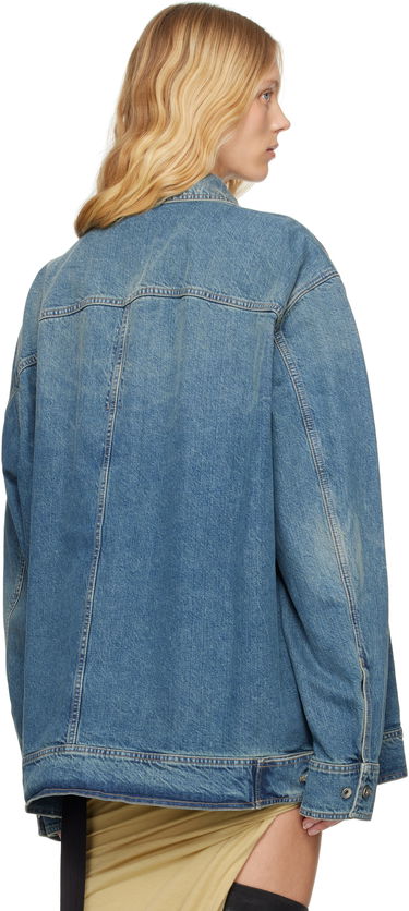 Jacka Rick Owens Rick Owens DRKSHDW Hollywood Jumbo Worker Denim Jacket Blå | DS01E3706 DWB, 2