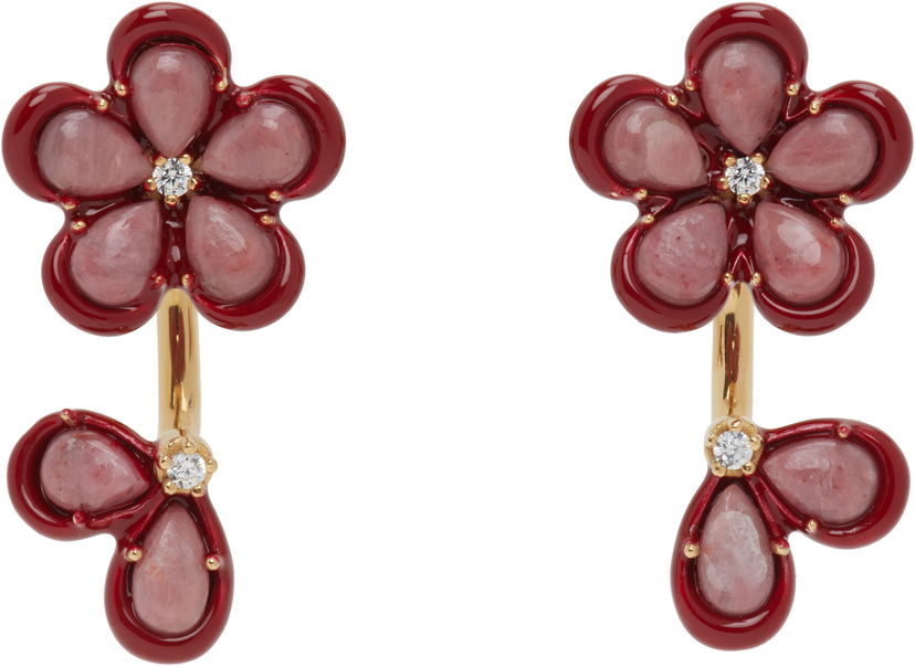 Örhängen Bottega Veneta Bottega Veneta Flower Drop Earrings Röd | 804878 V53E1
