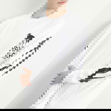 T-shirt By Parra Parra Dog Training Graphic Long Sleeve T-Shirt Vit | 54110-WHT, 5