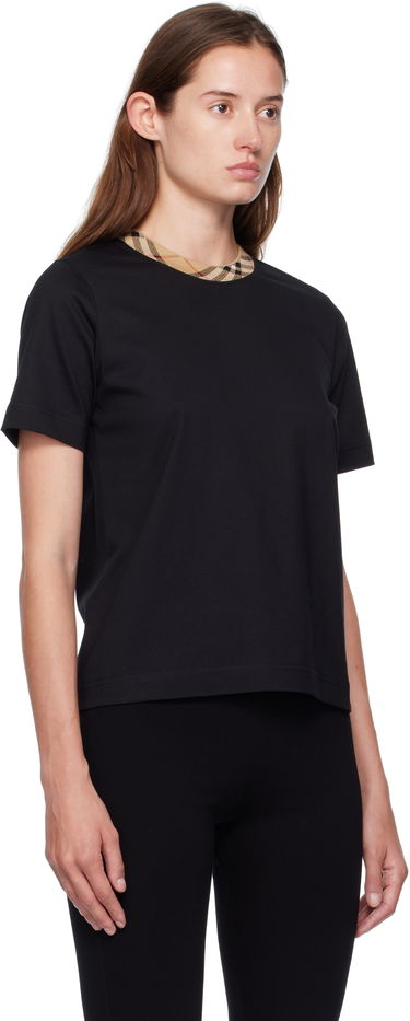 T-shirt Burberry Burberry Check Trim Cotton Tee Svart | 8110271, 1