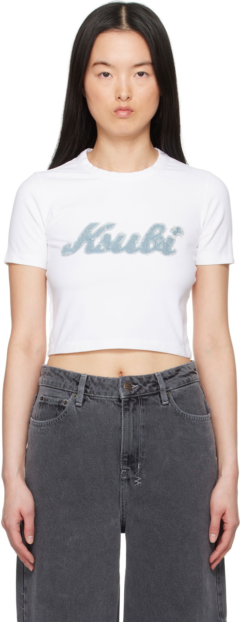 Crop top Ksubi Ksubi Homerun Baby Cropped T-Shirt Vit | WSP25TE011