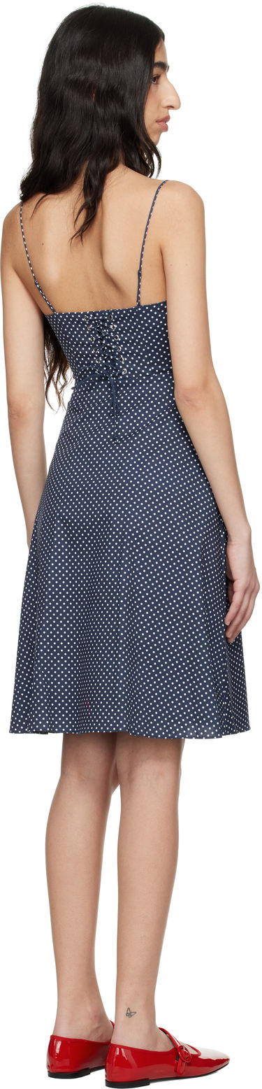 Klä GUIZIO Guizio Margaux Polka Dot Midi Dress Mörkblå | S25422W089, 2