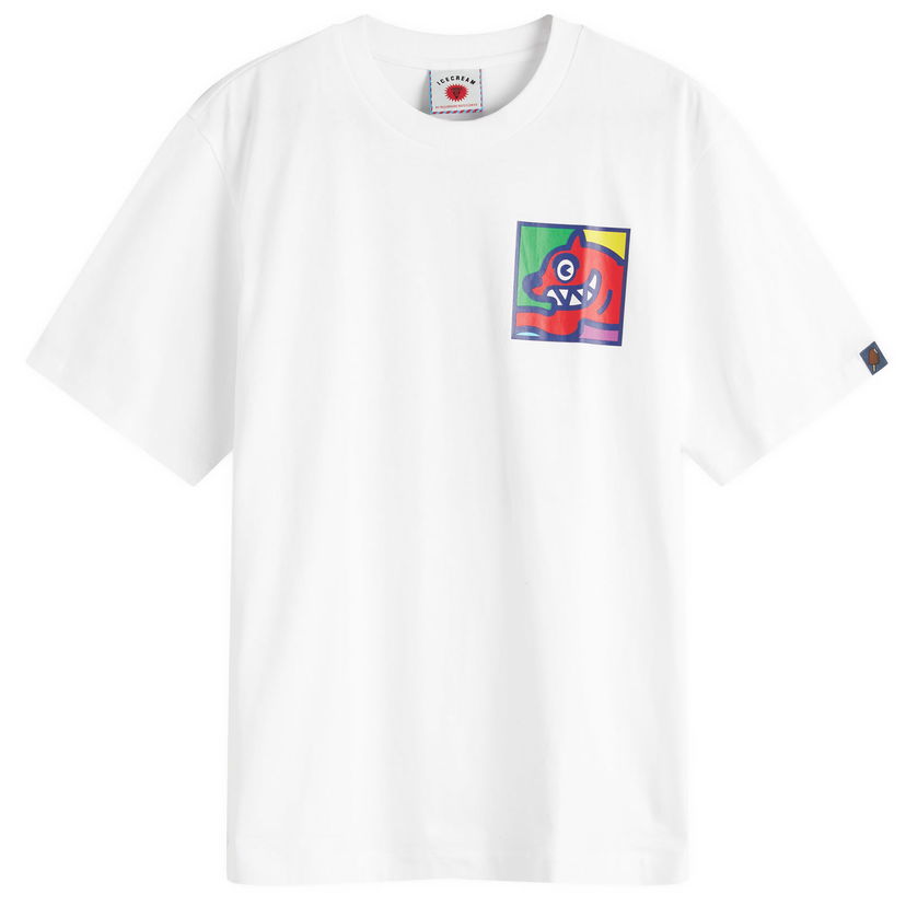 T-shirt BBC IceCream Pop Art Running Dog Graphic Tee Vit | IC25256-WHT