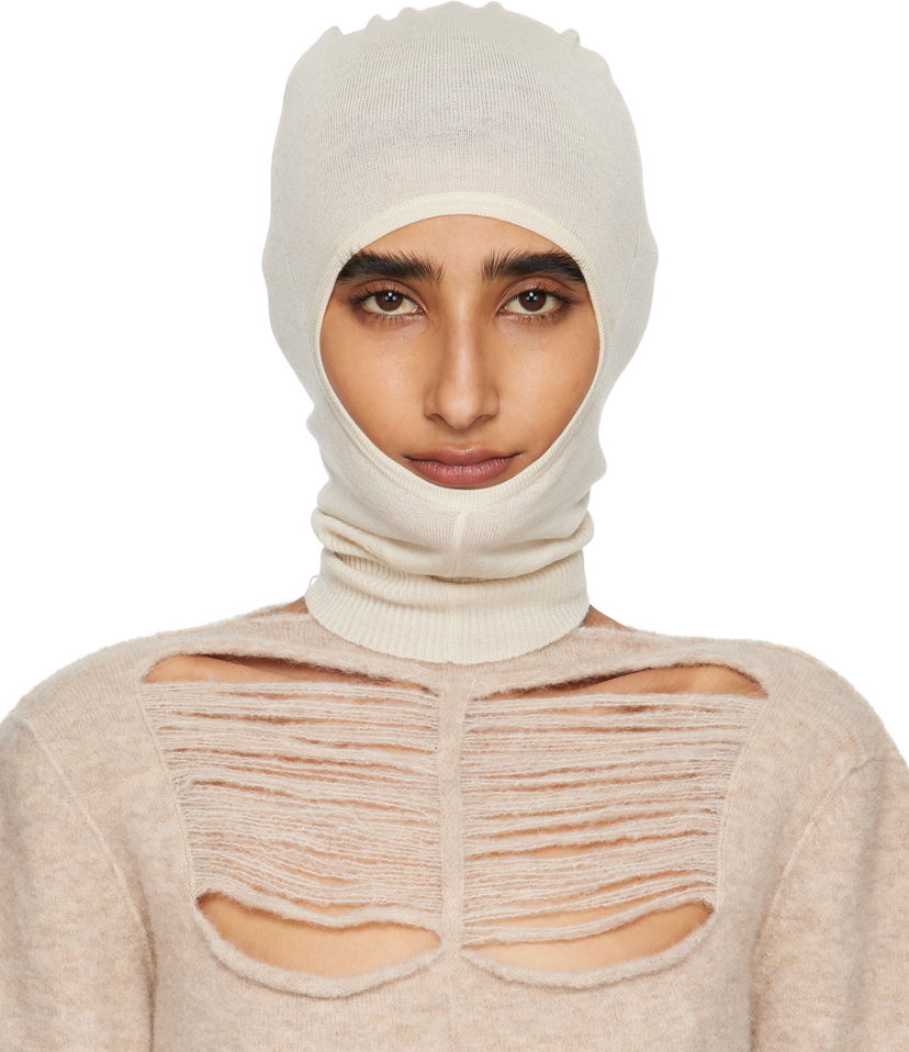 Hatt Rick Owens Rick Owens Concordians Skull Balaclava Vit | RP02E4478 M