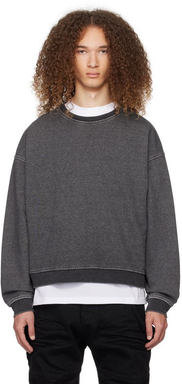 Sweatshirt We11done We11done Faded Crewneck Sweatshirt Grå | WD-TS0-24-788-U-BK, 0