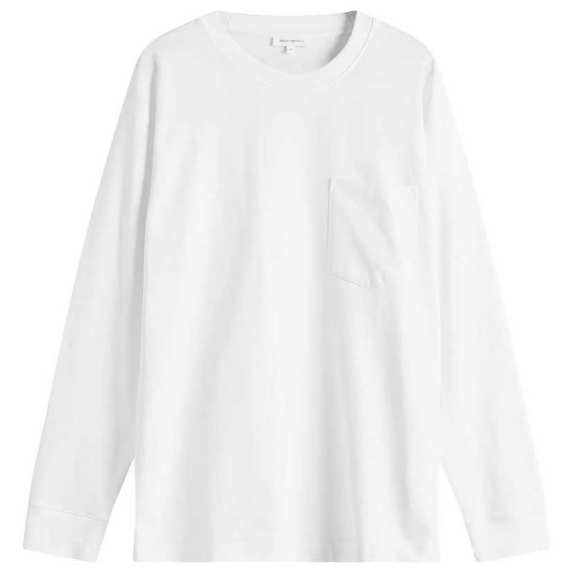 T-shirt NORSE PROJECTS Norse Projects Standard Heavy Loose Long Sleeve T-Shirt Vit | N10-0213-0001