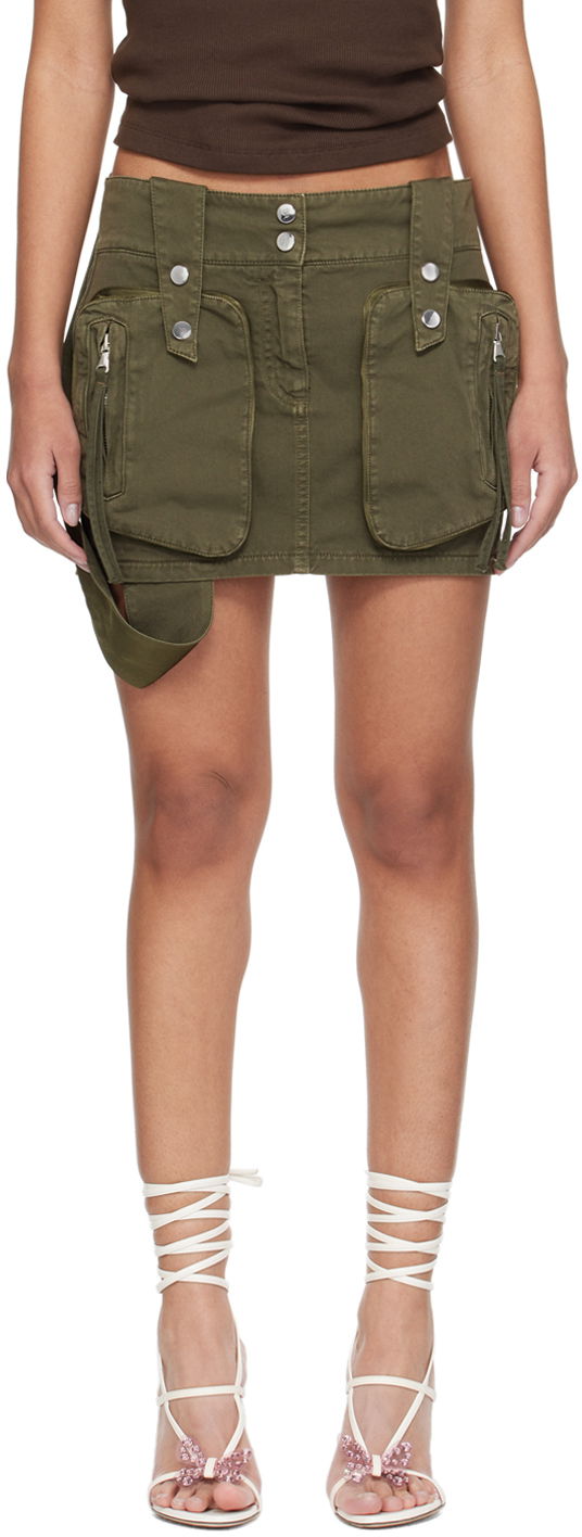 Kjol Blumarine Cargo Pocket Denim Miniskirt Grön | P422J109A