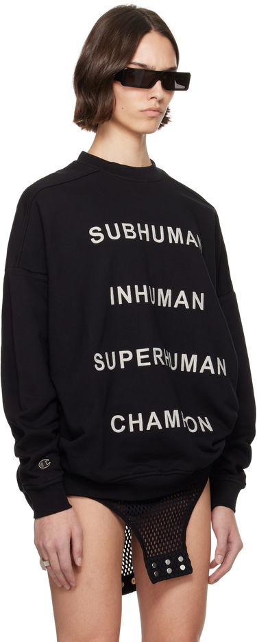 Sweatshirt Rick Owens Rick Owens Champion Edition Jumbo Sweatshirt Svart | CW01E1669 CHFE, 1