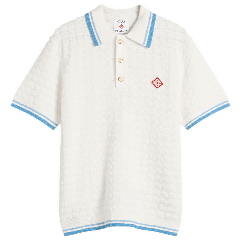 Polotröja Casablanca Casablanca Boucle Polo, Size Large Vit | MPF25-KW-999-01
