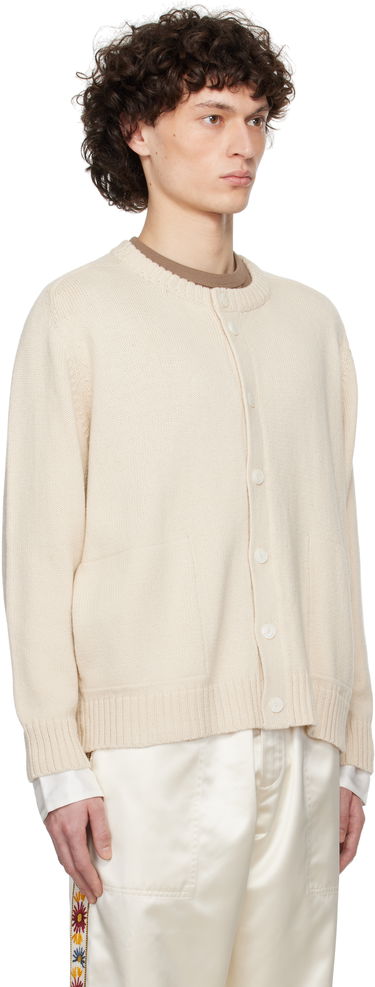 Sweater Bode Bode Meringue Knit Cardigan Beige | MRS25KT006, 4
