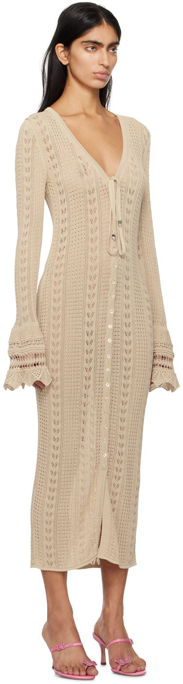 Klä Blumarine Knit Midi Dress Beige | P422A452A, 1