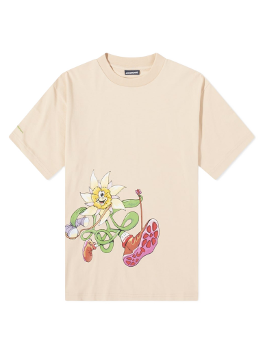 T-shirt Jacquemus Flower Hiker Tee Beige | 216JS16-216-228-02D