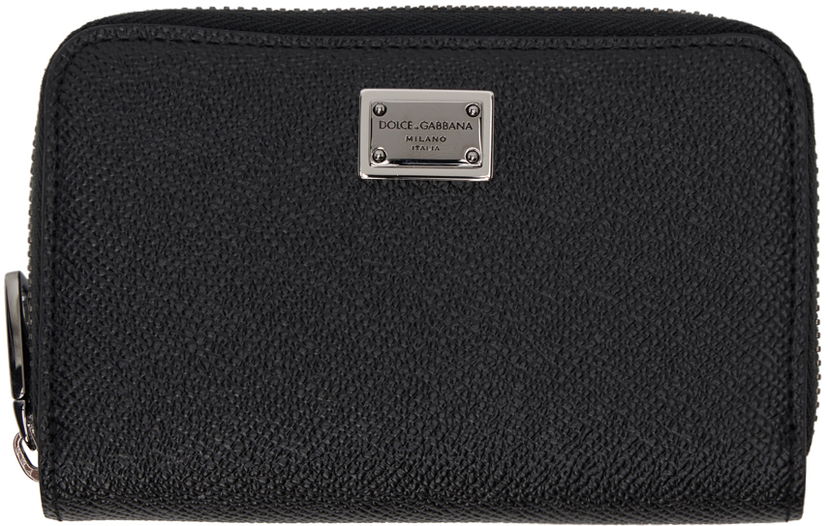 Plånbok Dolce & Gabbana Black Dauphine Zip Bifold Wallet Svart | BP2522AG219