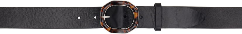 Bälten rag & bone Rag & Bone Audrey Tortoiseshell Buckle Leather Belt Svart | WJW25SB1043LE43