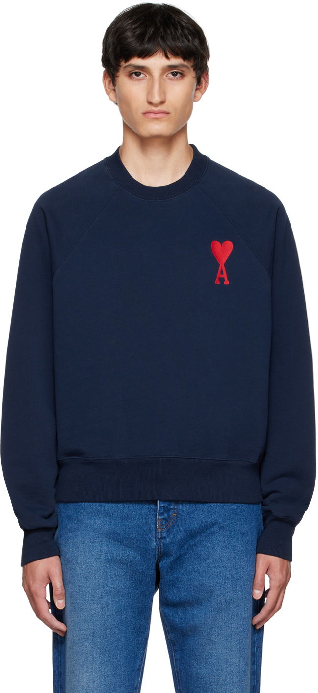 Sweatshirt AMI SSENSE x Sweatshirt Mörkblå | SPEUSW022.747.410, 0