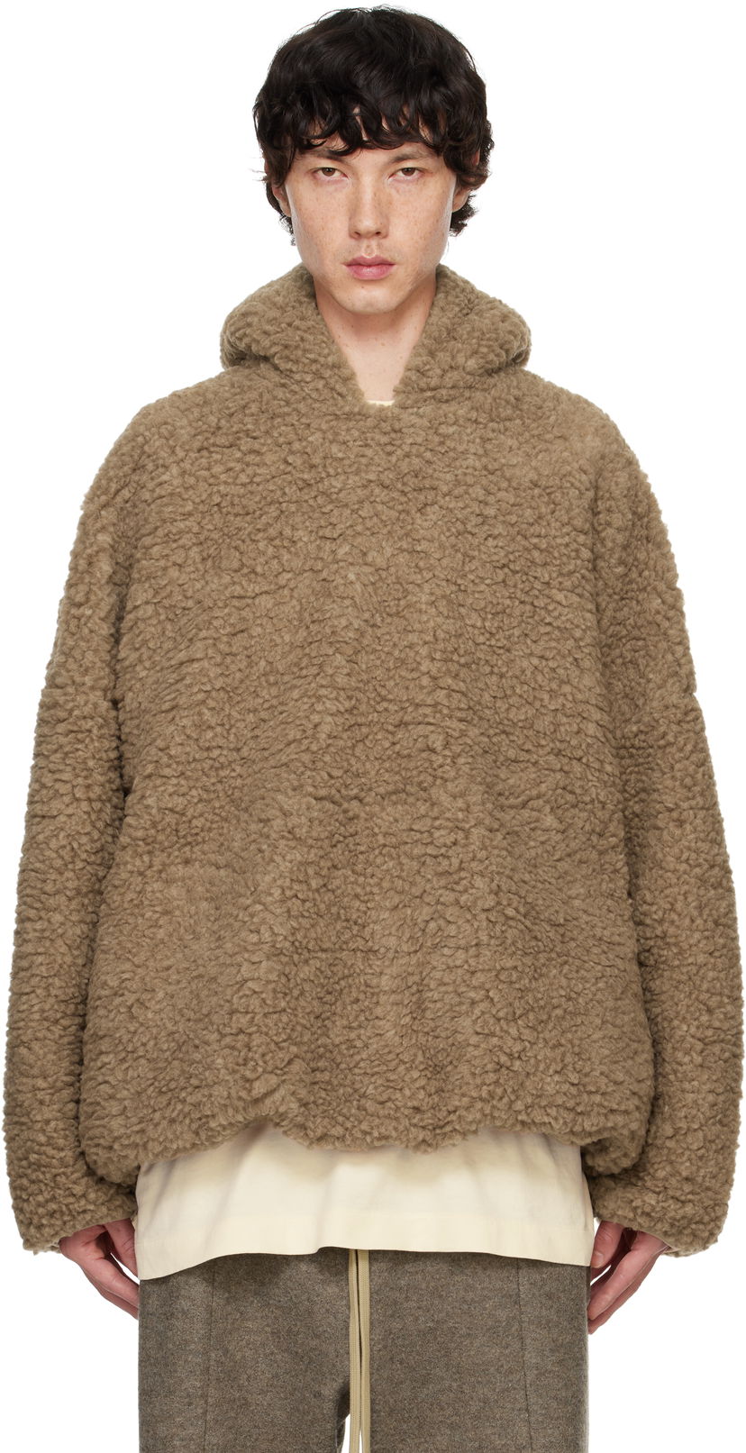 Sweatshirt Fear of God Fleece Hoodie Brun | FG24FW50-812PFL