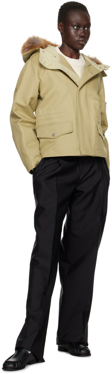 Parkas Burberry Burberry Short Faux-Fur Trim Jacket Beige | 8095254, 4