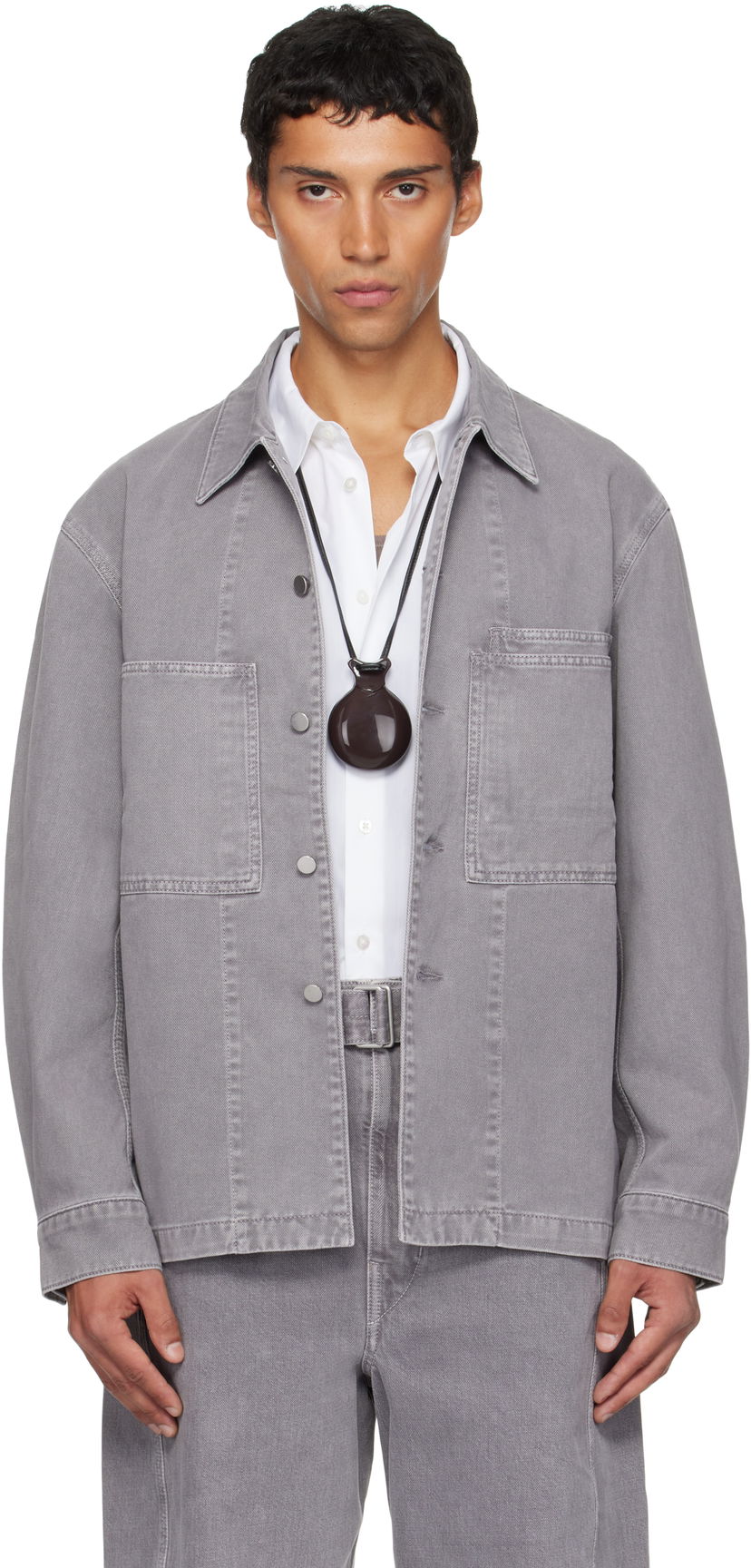 Skjorta LEMAIRE Lemaire Workwear Denim Overshirt Grå | OV1024 LD1063