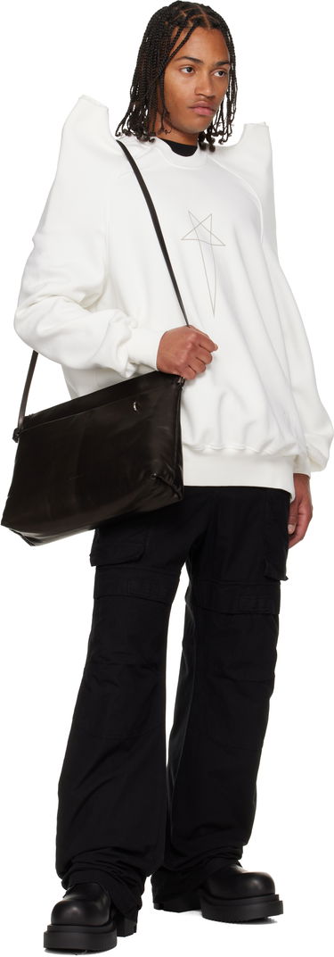 Sweatshirt Rick Owens Concordians Tecsweat Padded Shoulder Sweatshirt Vit | DU02E7272 FEP3, 3