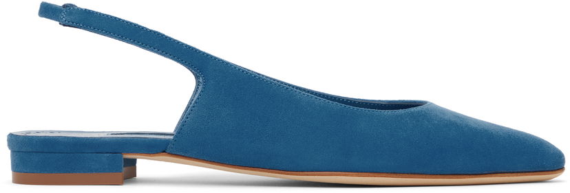 Klä Manolo Blahnik Manolo Blahnik Sawra Slingback Ballerina Flats Blå | 125-2929
