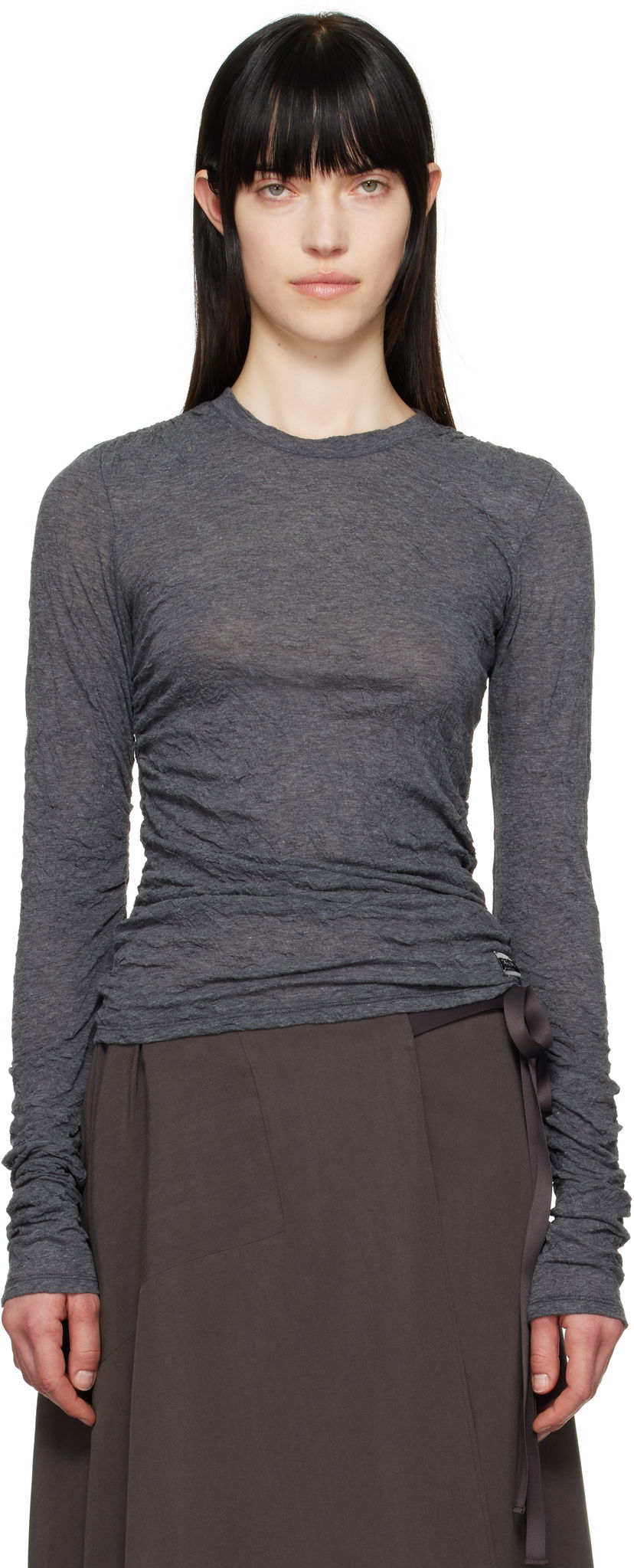 Skjorta OUR LEGACY Our Legacy Strain Slim Long Sleeve T-Shirt Grå | W2256A4