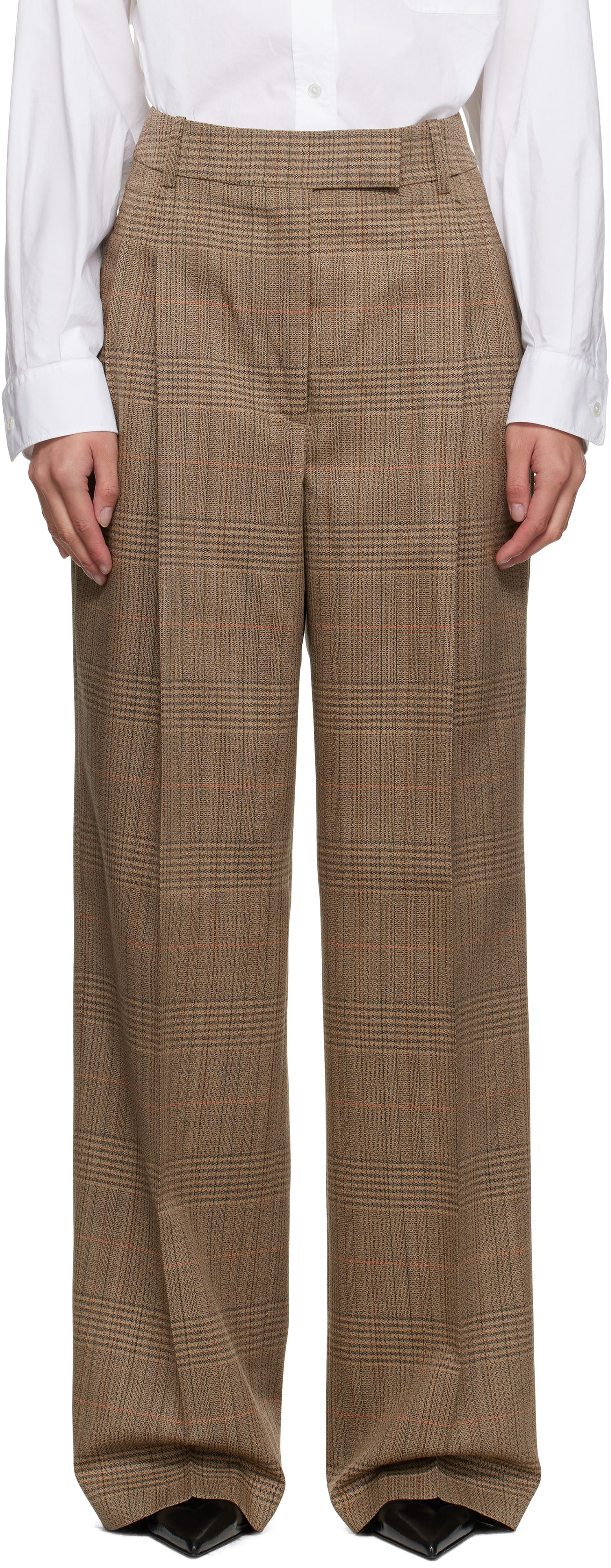 Byxor Róhe Róhe Mid-Waist Tailored Trousers Brun | 416-30-080, 0