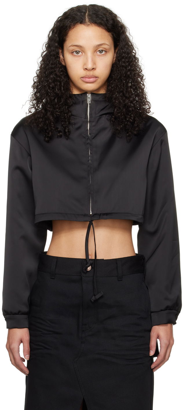 Jacka We11done We11done Cropped Track Jacket Svart | WD-JP0-24-091-W-BK
