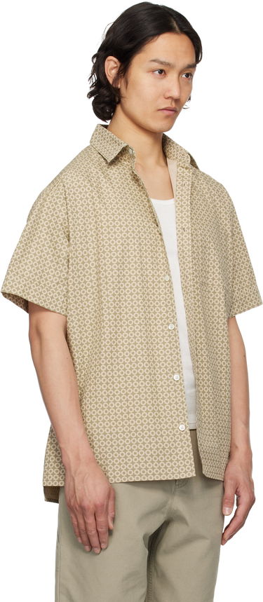 Skjorta A.P.C. A.P.C. Ross Geometric-Print Short-Sleeve Shirt Beige | COHFY-H12541, 1