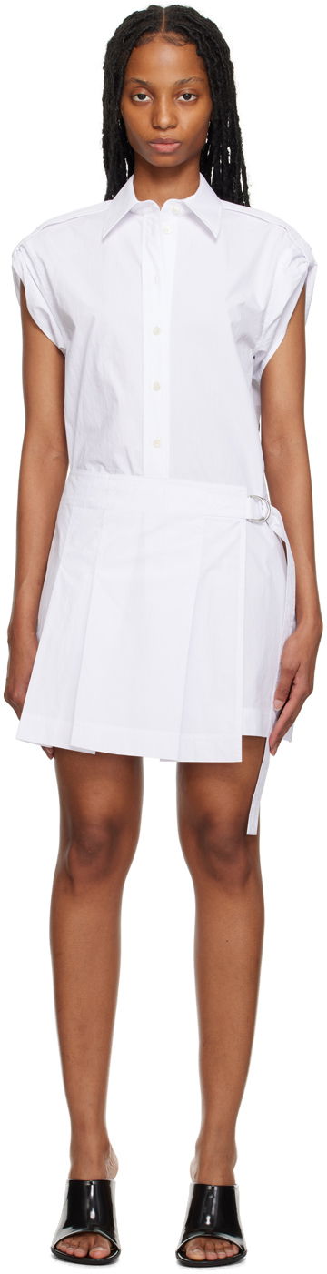 Klä Helmut Lang Helmut Lang Pleated Minidress Vit | N02HW601