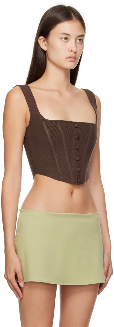 Linne GUIZIO Guizio Corset Knit Camisole Brun | DGF22C1018NY_BRN, 1