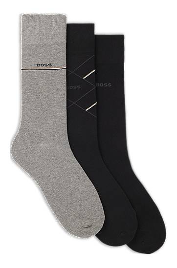 Strumpor BOSS Three pairs of regular-length logo socks Flerfärgad | 50547840, 0