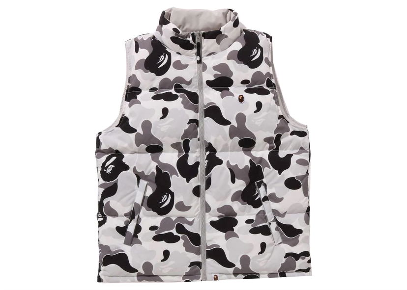 Väst BAPE BAPE ABC Camo Reversible Down Vest Gray Vit | 1J80-144-010
