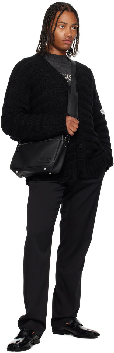 Axelväska Maison Margiela MM6 Maison Margiela Leather Messenger Bag Svart | SB6ZH0025 P8326, 3