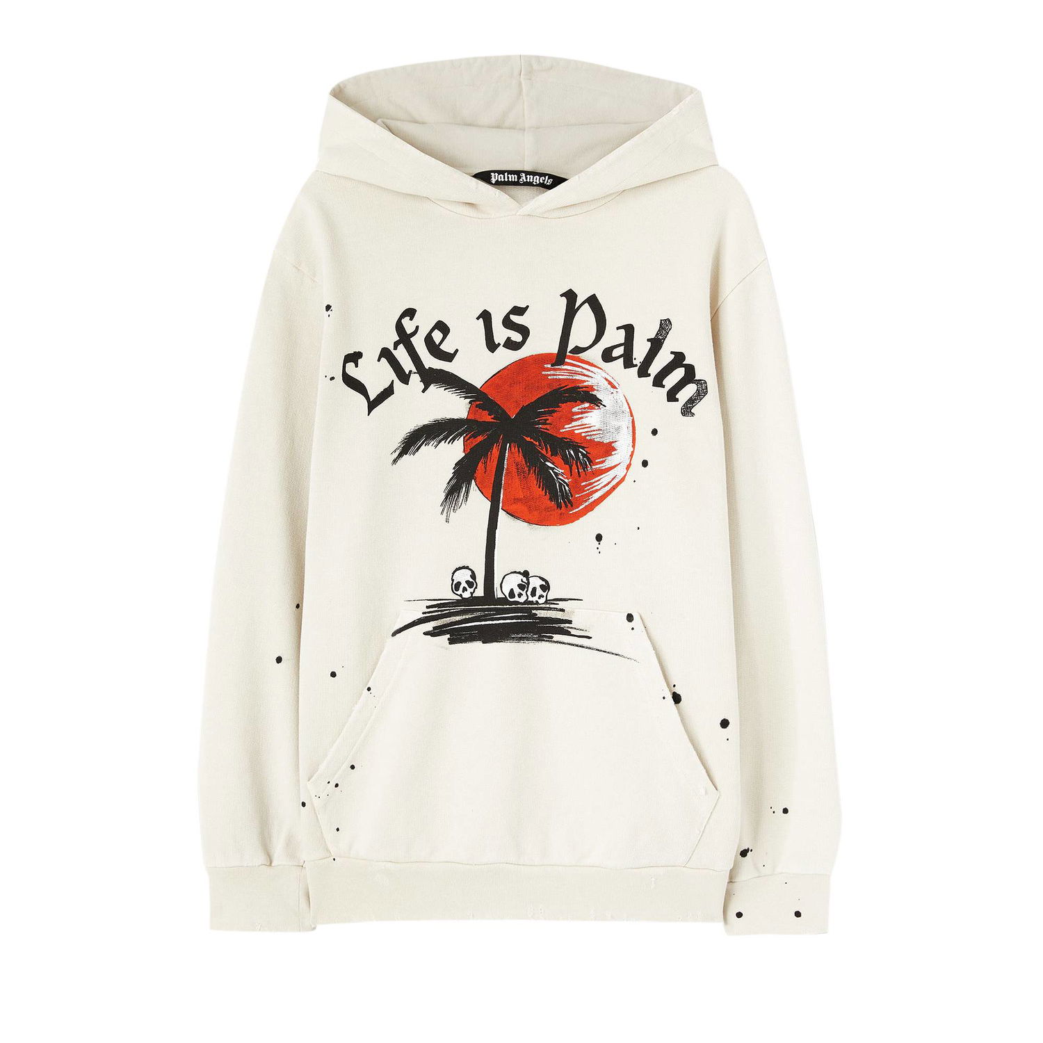 Sweatshirt Palm Angels GD Sunset Palm Hoodie Vit | PMBB117F22FLE0050310, 1