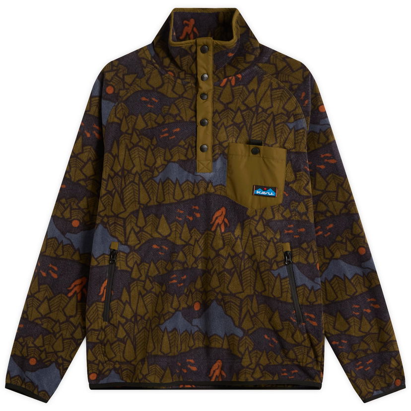 Sweater KAVU Teannaway Fleece Pullover Grön | 5065-2731