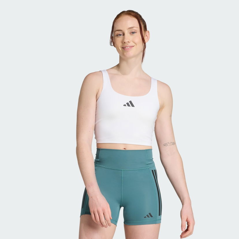 Behå adidas Performance Power Light Support Training Crop Top Vit | JZ6028