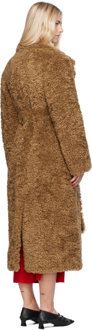 Rockar Stella McCartney Stella McCartney Belted Plush Teddy Faux-Shearling Coat Brun | 6600883EU901, 2