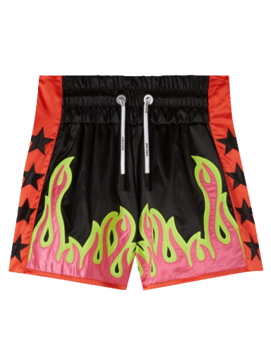 Shorts Palm Angels Burning Fighter Short Svart | PMCB028F22FAB0011032