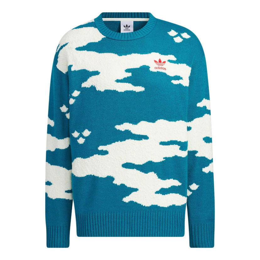 Sweater adidas Originals Originals Cloud Print Sweater Blå | JE9189
