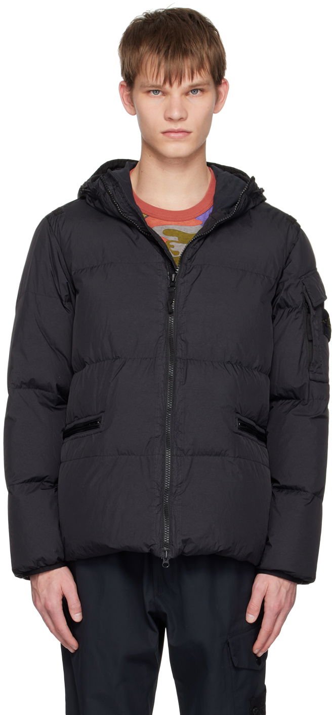 Pufferjacka Stone Island Garment-Dyed Down Jacket Svart | 771540223, 0