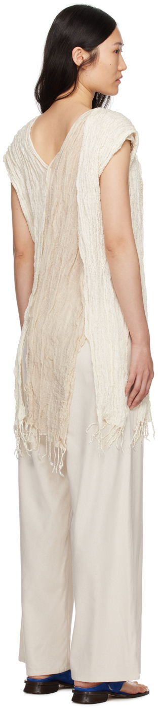 Linne Baserange Baserange Frayed Crinkled Tunic Beige | TOSC-SI-SP24, 2