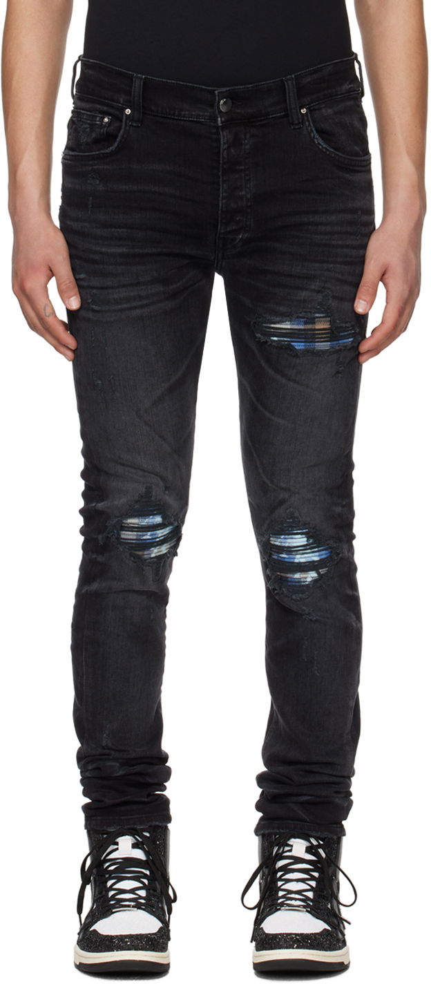 Jeans AMIRI Distressed Jeans Svart | PS24MDS004