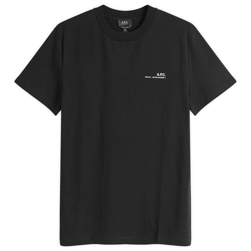 T-shirt A.P.C. Item Logo T-Shirt Black Svart | COHBO-M26404-TZC