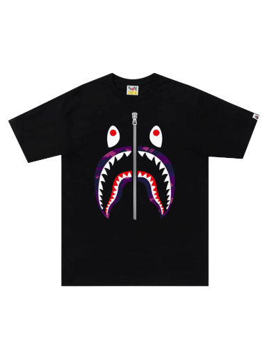 T-shirt BAPE Color Camo Shark Tee Svart | 1I80 110 016 BLACK PURPLE