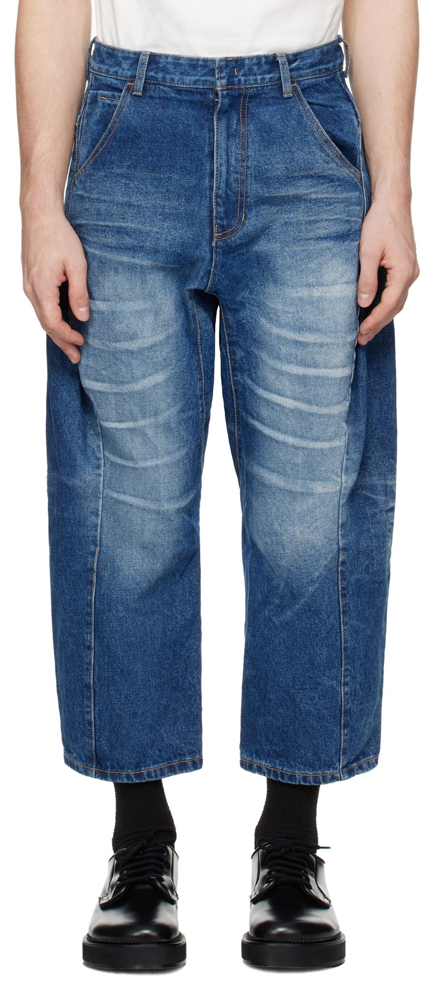 Jeans ADER ERROR Faded Wide Leg Jeans Blå | BN01FWJE0101BL