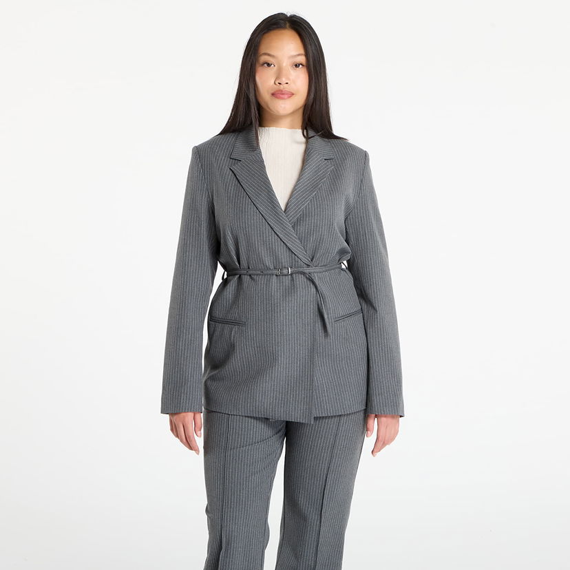 Jacka Samsoe Samsoe Samsøe Samsøe Salot Pinstripe Blazer with Belt Grå | F25300119_CLR002319